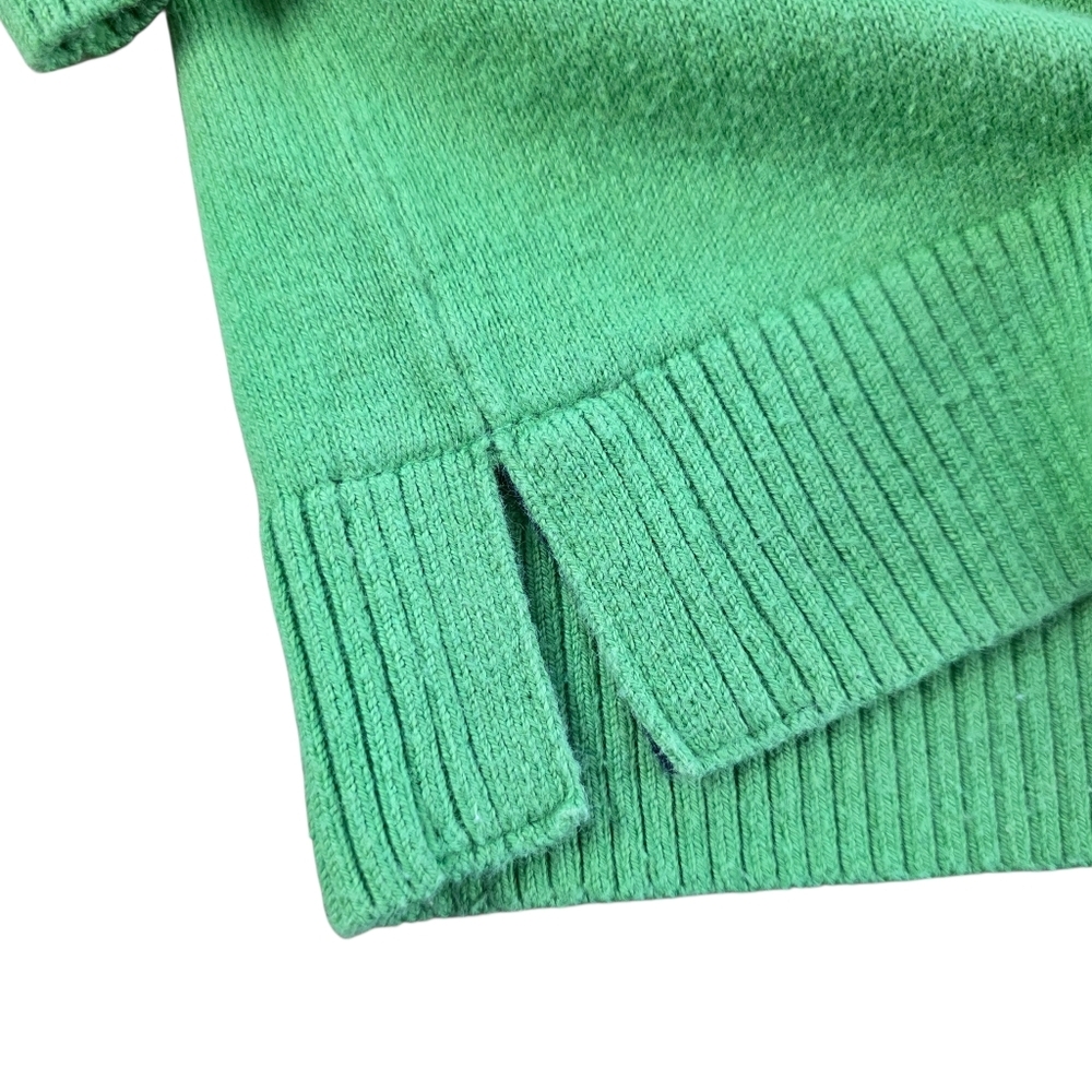 Abercrombie & Fitch Green Crewneck Crop Sweater Pocket Logo 3/4 Sleeves Size M - Picture 3 of 6